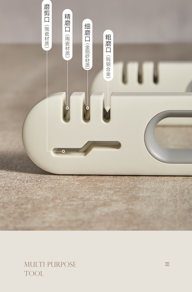 FaSoLa Life 四合一磨刀器 白灰/零件 刀剪可用 多功能防滑磨刀石