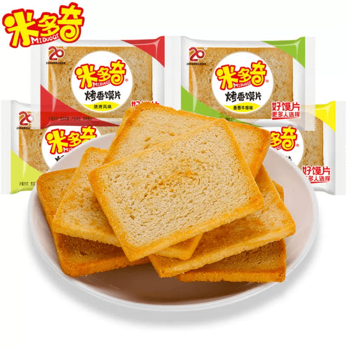 【中国直邮】米多奇烤香馍片小馍丁馒头片零食早餐面包小零食30g*10包