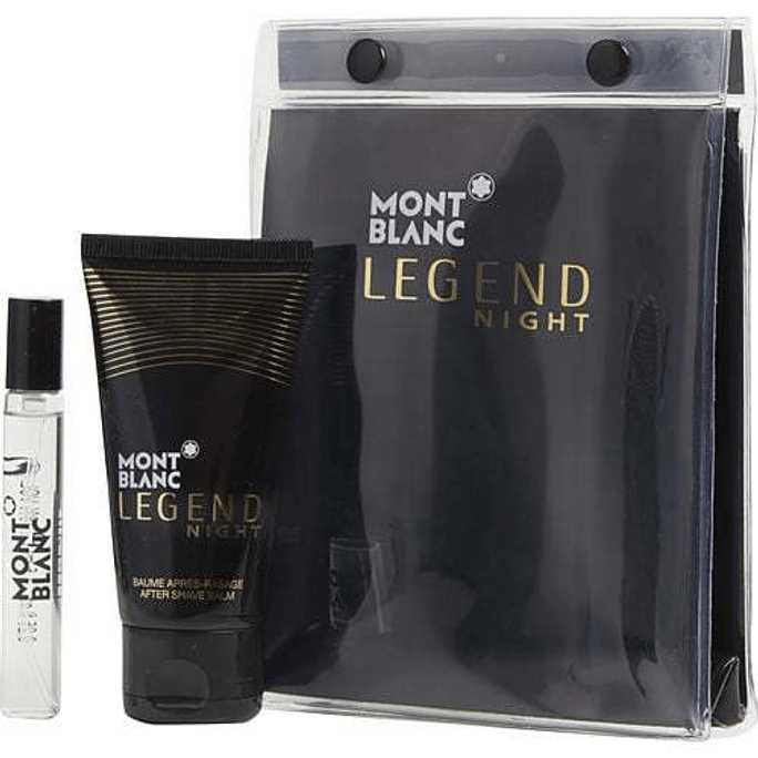 Mont Blanc Legend Night Eau De Parfum Spray 0.25 oz & Aftershave Balm 1.7 oz