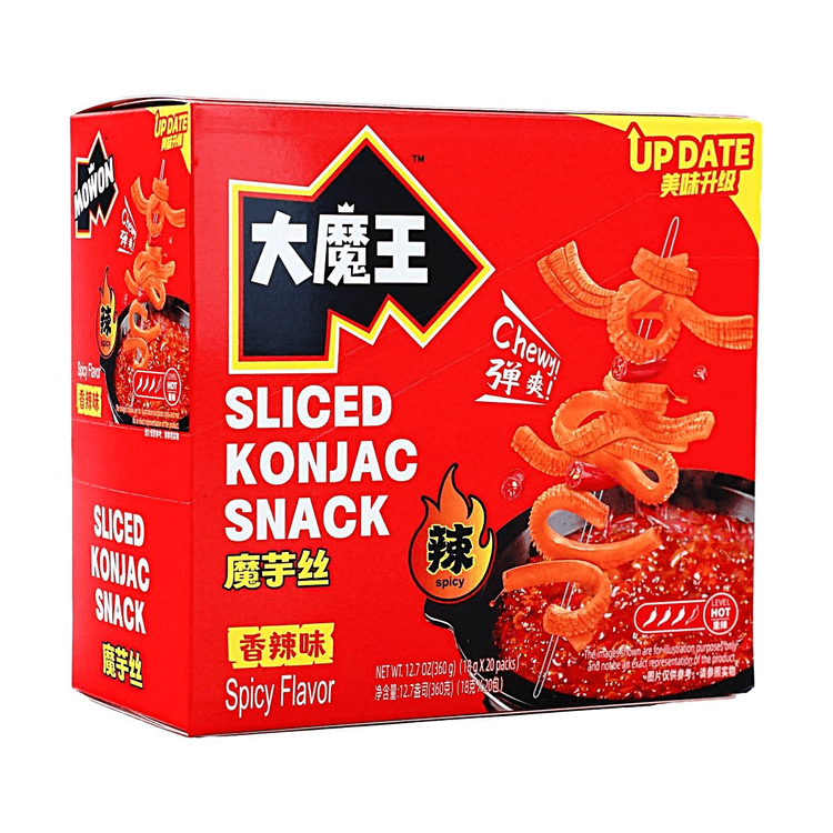 こきんチャン YANJINPUZI Sliced Konjac Snack Spicy Flavor 0.63oz*20 packs 12.7oz