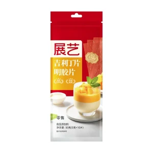 Gelatin Sheets Fish Gelatin Sheets Gelatin Slices Pudding Mousse Cake Baking Ingredient [10 Sheets Inside] 50g*1 Bag