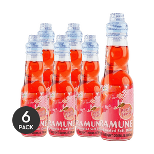 日本MIZUHO瑞橞 弹珠汽水 桃子味 200ml *6【6份超值装】