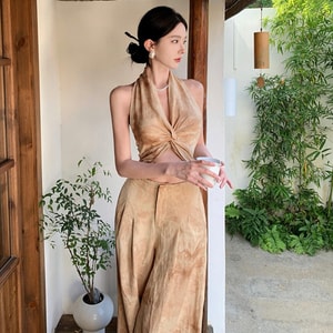 HSPM New Holiday Versatile Two Piece Set Apricot Coffee XL