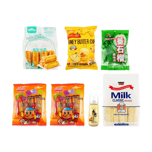 Egg Crust Roll Toast Bread+Honey Butter Potato Chips+Guava Flavor Candy+Assorted Jelly Strip+Mango Yogurt Drink+Rice Crackers Milk Flavor 47.60 oz+9.47 fl oz【6 Flavors 7 Combo Packs】