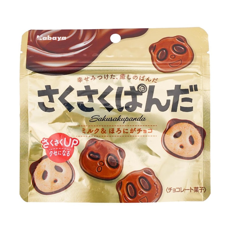 日本KABAYA卡巴也 熊貓造型巧克力曲奇餅乾 47g 6
