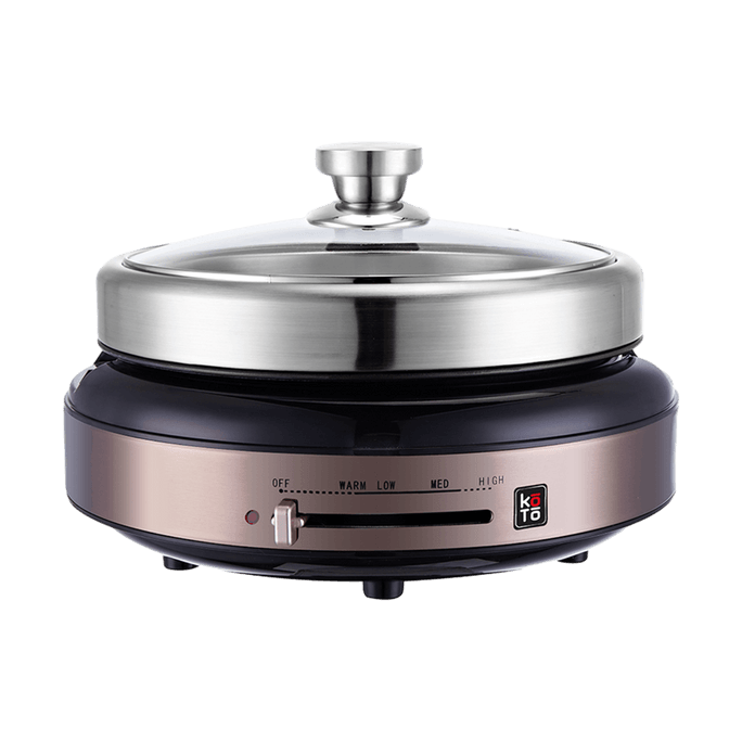 日本KOTO 大容量分離式電火鍋 電動不鏽鋼熱鍋 家用涮煮燉多功能鍋 4.0L