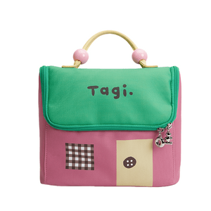 Smart House Waterproof Toiletry Bag - 25×15×30cm Cosmetic & Camera Organizer Green&Pink Style