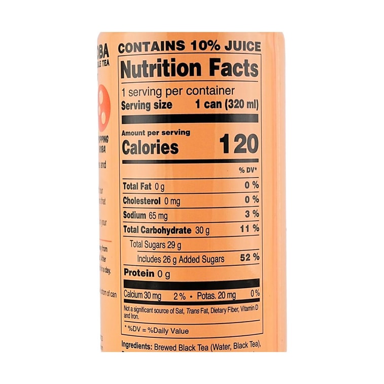 Popping Boba Bubble Tea Peach Flavor, 10.82 fl oz 6