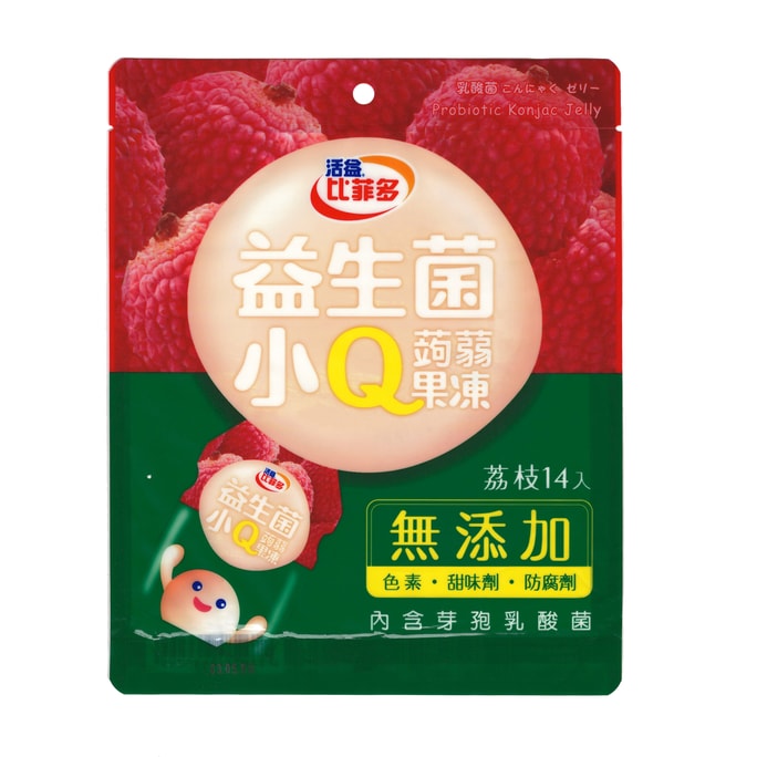 台湾 FeedMi Bi Fei Duo プロバイオティクス リトル Q こんにゃくゼリー ライチ味 14 個 280g * 4 袋