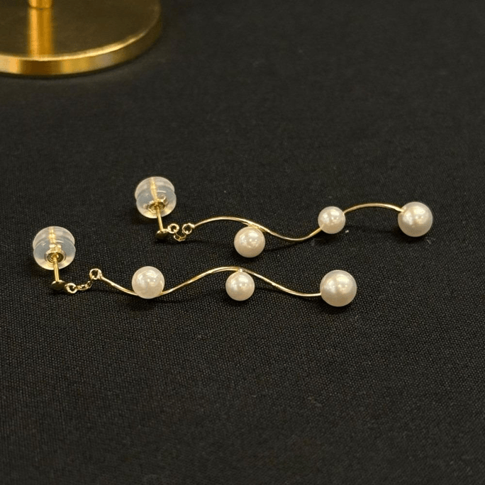 K18YG Pearl Earrings Gold 80g