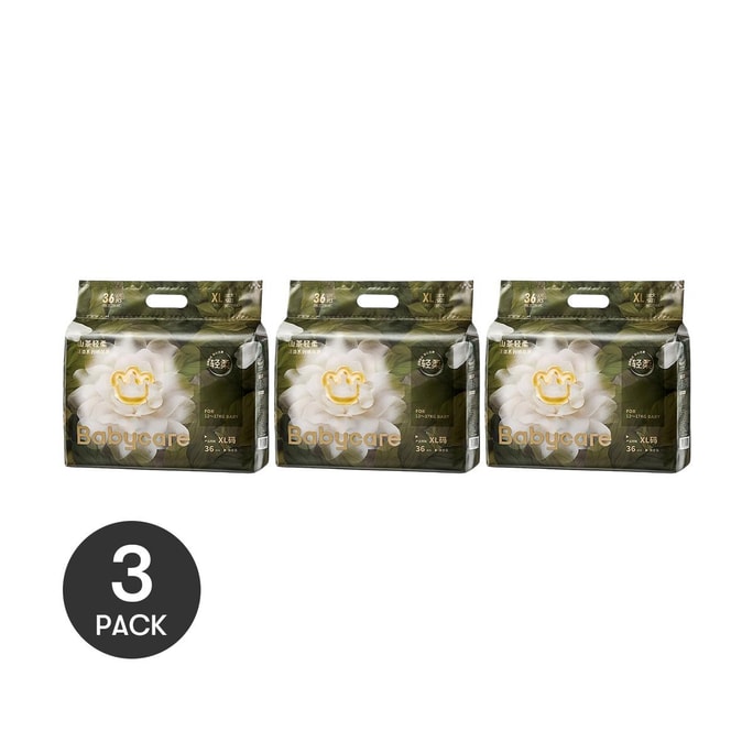 BC BABYCARE Diapers Waist Sticker Diapers XL Size-36 Pieces/Bag Suitable for 12 Months and Above 12-17kg * 3 [3-Pack Val