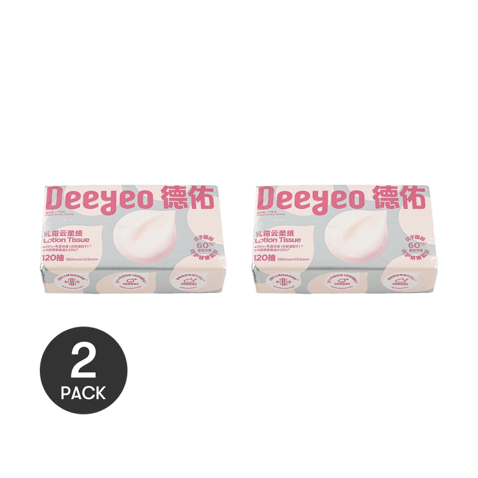 【Pack of 2】Creamy Soft Facial Tissue A Version 120 Sheets