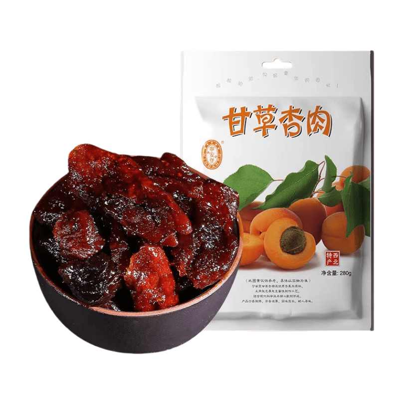 【中國直郵】 寧安堡 甘草杏肉野杏肉無核酸甜杏乾果脯蜜餞寧夏特產西北小吃零食200g*1包