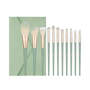 【中国直送】花柄竹製アイシャドウシリーズ メイクブラシセット - 高品質本革ブラシ、ステッチブラシ、アイシャドウブラシ、超ソフトな毛先（滄州産）