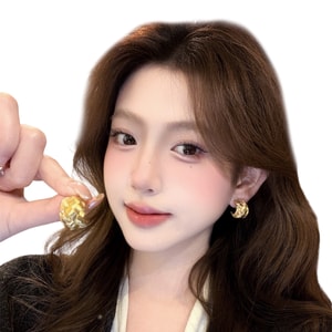 [中国から直送] HSPM 冬の高級スタイル ~ ゴールド編み込みつるC字型イヤリング レディース 高級スタッドイヤリング エレガントなシルバーニードルイヤリング ゴールド F 1ペア