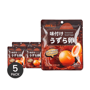 Japanese Style Quail Eggs, 1 Pack 1.31oz *5【5 Packs】【Braised Quail Egg Snack】