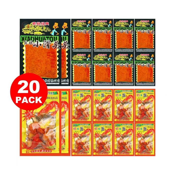 【辣条20包组合】小滑头 虾扯蛋 辣条混合装 18g*20袋【爆款组合】【聚会分享】【童年零食】