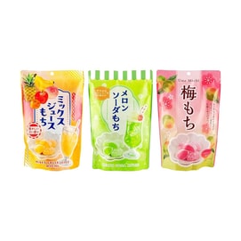 Ume Mochi+Melon Soda Mochi+Mix Juice Mochi,4.23 oz*3【3 Combo Packs】【Japanese Desserts】