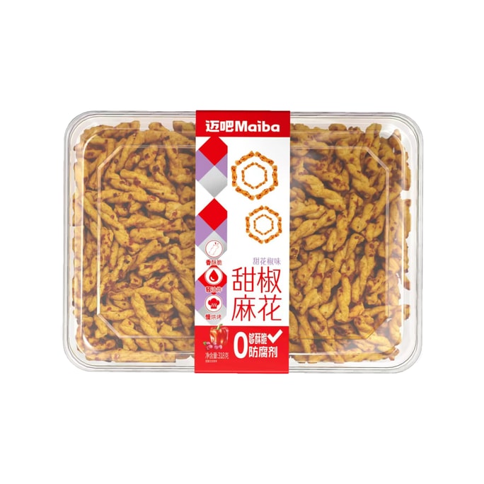  迈吧 【追剧解馋小吃 休闲零食】手工麻花 甜椒小麻花 318g 【甜花椒味】【嘎嘣香酥 越嚼越香】