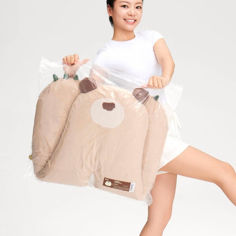 저스트 칠 베어 허그 시리즈, 수면 자세 지지 베개, 베어 허그 베개, 회갈색, 115x48cm 8