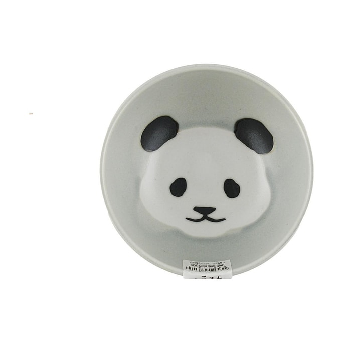 Light Weight Ceramic Rice Bowl Gray Panda 3.94"