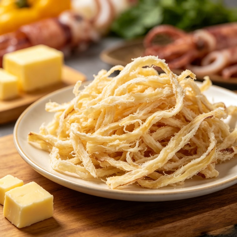 Butter Squid Strips 80g 【Rich Milky Aroma】【Chewy Texture】【Full-bodied Savory Flavor】Seafood Snack, Ready-to-Eat Squid Strip0s,Viral Snack 3
