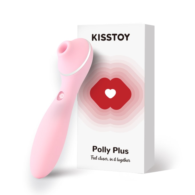 【Kisstoy润滑油赠1瓶】KISSTOY Polly Plus新版网红款女用震动棒震动吮吸双头 成人用品粉色