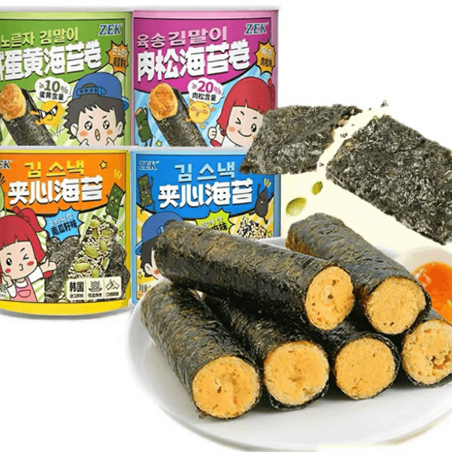 Seaweed Rolls Meat Loaf Egg Yolk Rolls Snacks Sandwich Seaweed Crisp 90g * 1Cans