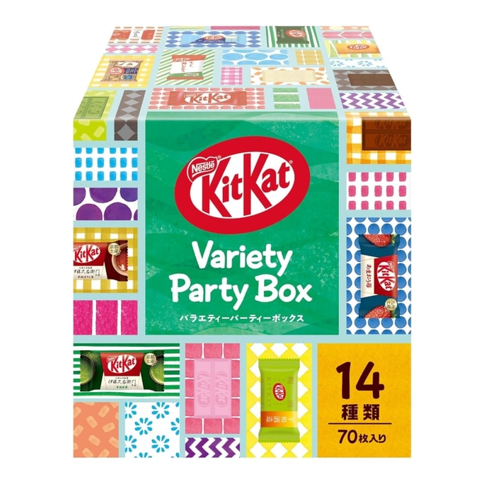 [Livraison directe du Japon] NESTLE KIT KAT Série de saveurs rares japonaises en édition limitée, coffret cadeau PARTY de 14 types, 70 pièces