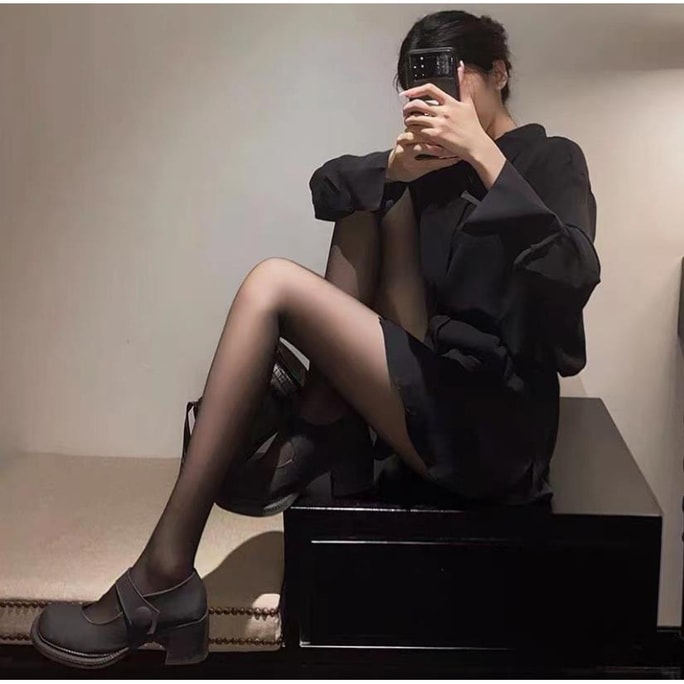 [중국에서 다이렉트 메일] Jiacheng 신제품 초박형 인터넷 연예인 JK 양말 원사이즈 블랙 스타킹 1피스