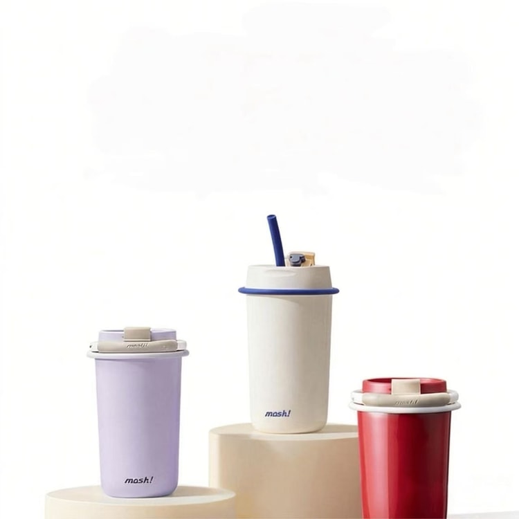 MOSH Straw Tumbler with Lid (Insulated) - Purple 480ml, 1 pc