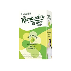 한국 티젠 콤부차 무설탕 저칼로리 음료, 포도맛, 5g x 10팩 [유산균 프리바이오틱스 풍부, 1컵당 15칼로리]