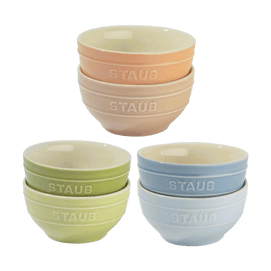 Ceramic Rice Bowl Set, Home Soup and Noodle Bowl, Macaron Color Series, 6-Piece Set, 4.75"