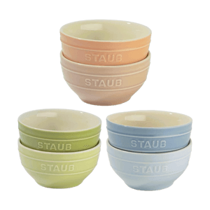法国STAUB珐宝 陶瓷饭碗套装 家用汤面碗 马卡龙色系碗 6件套 4.75"