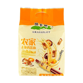 绿草地 农家走地鸡蛋面 908g【非油炸家庭方便面饼】【不含调料】