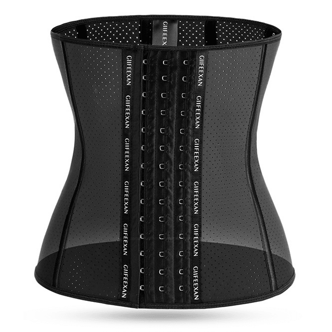 【中國直郵】GIIFEEXAN璣分香 天然乳膠束腰收腹帶9骨加高 30cm 黑色網孔 S腰圍(65-71cm)(101-110公斤)