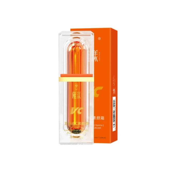 Five-layer Vitamin C Primer for facial isolation, natural brightening, natural and true whitening. Lazy Concealer, waterproof and sweat-proof BB Primer, 30g per bottle