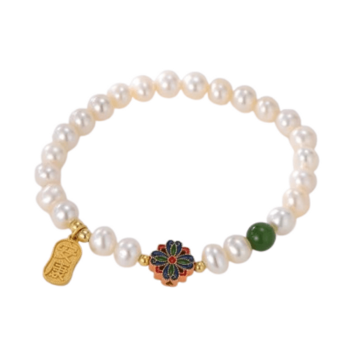 Pearl Bracelet Sterling Silver Women's Ankangfu Brand Silver Beaded Lucky Beads High Quality 1 Piece