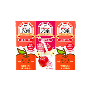 台湾光泉 苹果牛乳 果汁牛奶饮料 200ml*6盒装
