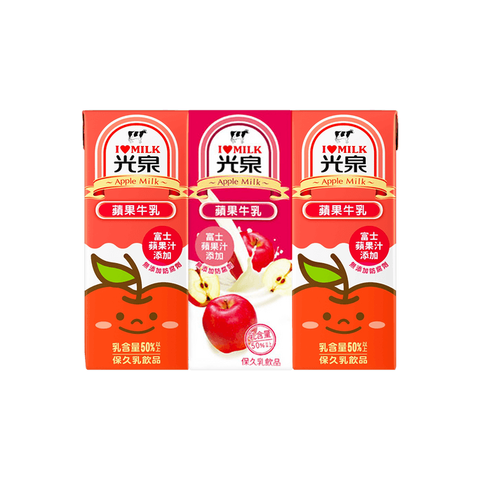 台灣光泉 蘋果奶 果汁牛奶飲料 200ml*6盒裝