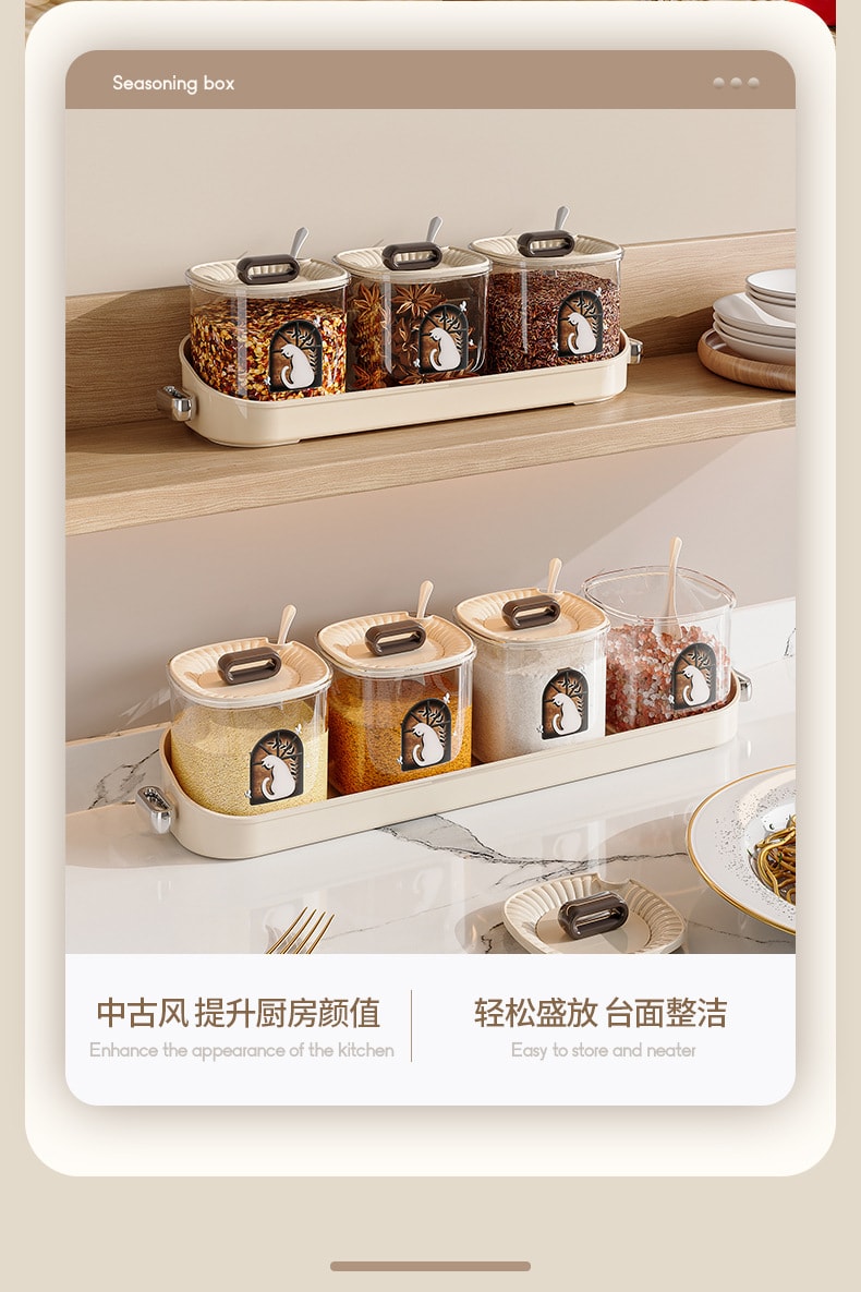 FaSoLa Life 調味料盒 一體多格 家用高階塑膠 收納盒 3格