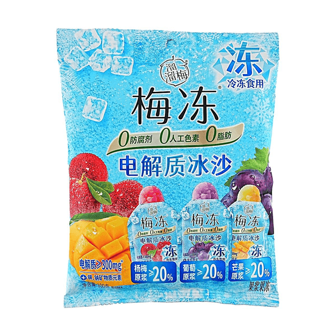 Fruit Jelly Vitality UP Electrolyte Slushy,Bayberry & Grape & Mango Flavor,3.53oz【0 Fat & 0 Preservatives】