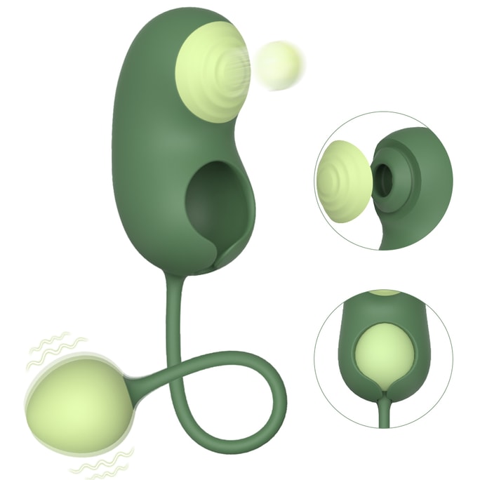 Fun Bean-Shaped Vibrator with Thrusting Suction Licking & Multi-Mode Pulses for Women – Adult Sex Toy