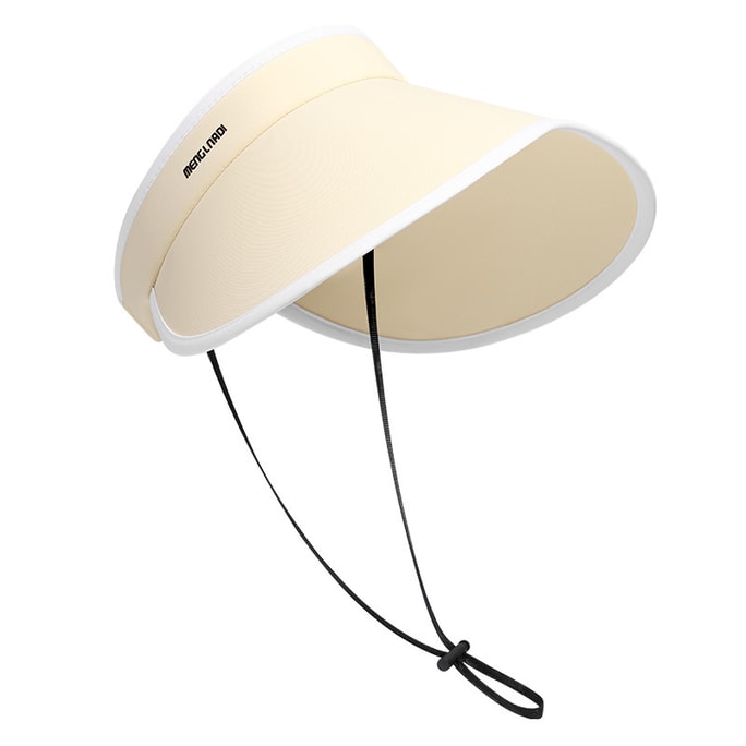 Summer Sun Hat Outdoor Sun Protection Anti-UV Breathable Hollow Top Apricot