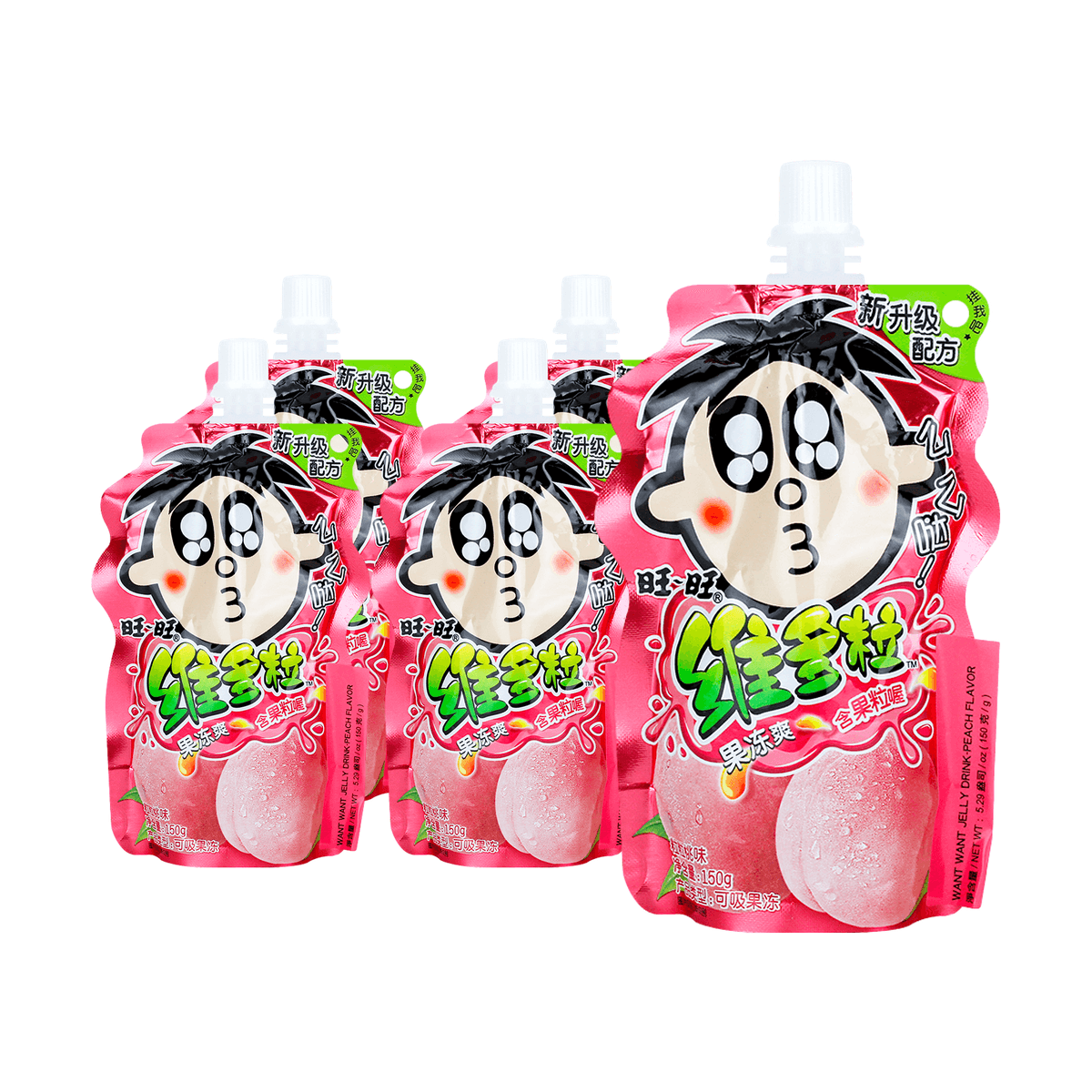 WANT WANT Jelly Drink Peach Flavor 150g *5【5 Packs】 - Yami.com
