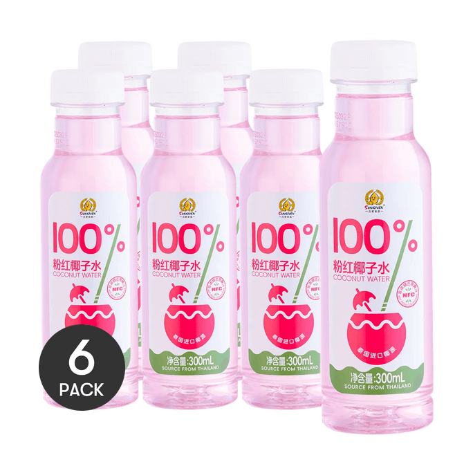 ピンクココナッツウォーター 10.14液量オンス×6【6パック】【砂糖0・無添加】【天然電解質配合】