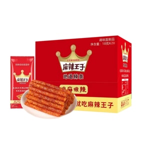 말라 프린스 매운 두부 스트립 18g*20봉지, 1상자. 아주 매콤하고 얼얼한 맛으로, 어린 시절 추억을 떠올리게 하는 간식입니다. 국산 제품의 훌륭한 본보기입니다.