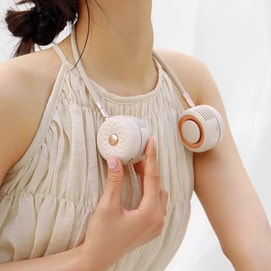 Hanging Neck Fan Portable Mini Fan Summer Cool Artifact Daisy Apricot White