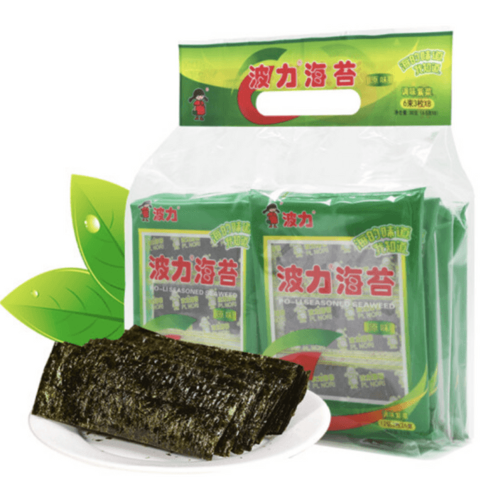 [中国直邮]波力海苔 烤海苔片儿童休闲零食大礼包 原味4.5克*4包