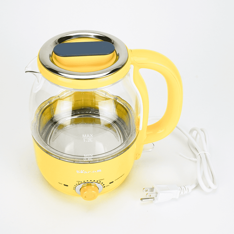 Multifunctional Electric Glass Tea Kettle, 40.58 fl oz, Bumblebee Yellow 4